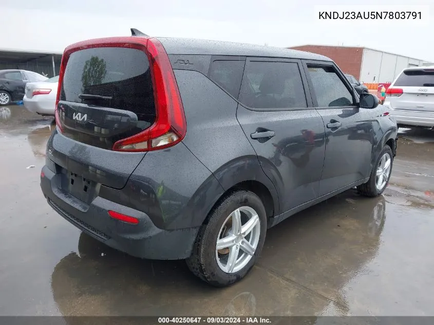 2022 Kia Soul S VIN: KNDJ23AU5N7803791 Lot: 40250647