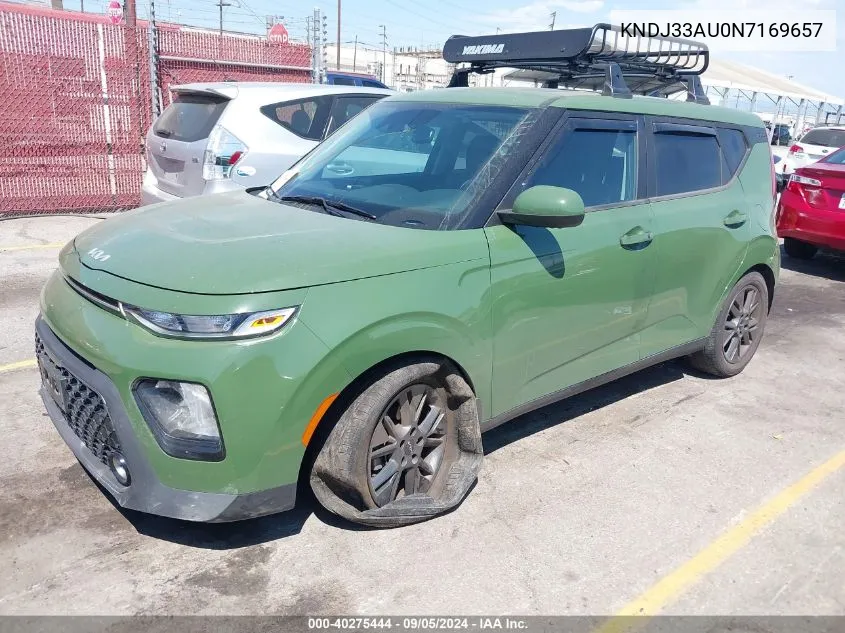 2022 Kia Soul Ex VIN: KNDJ33AU0N7169657 Lot: 40275444