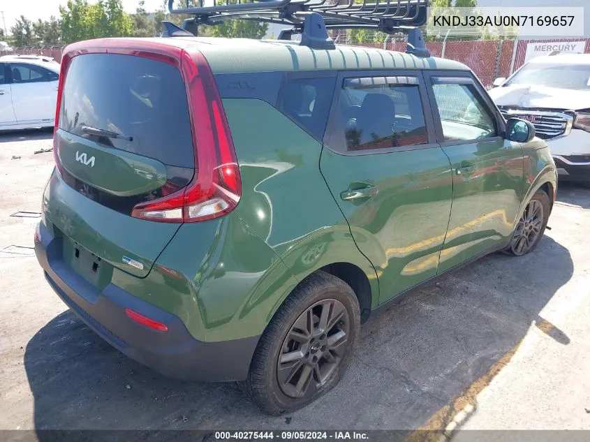 2022 Kia Soul Ex VIN: KNDJ33AU0N7169657 Lot: 40275444