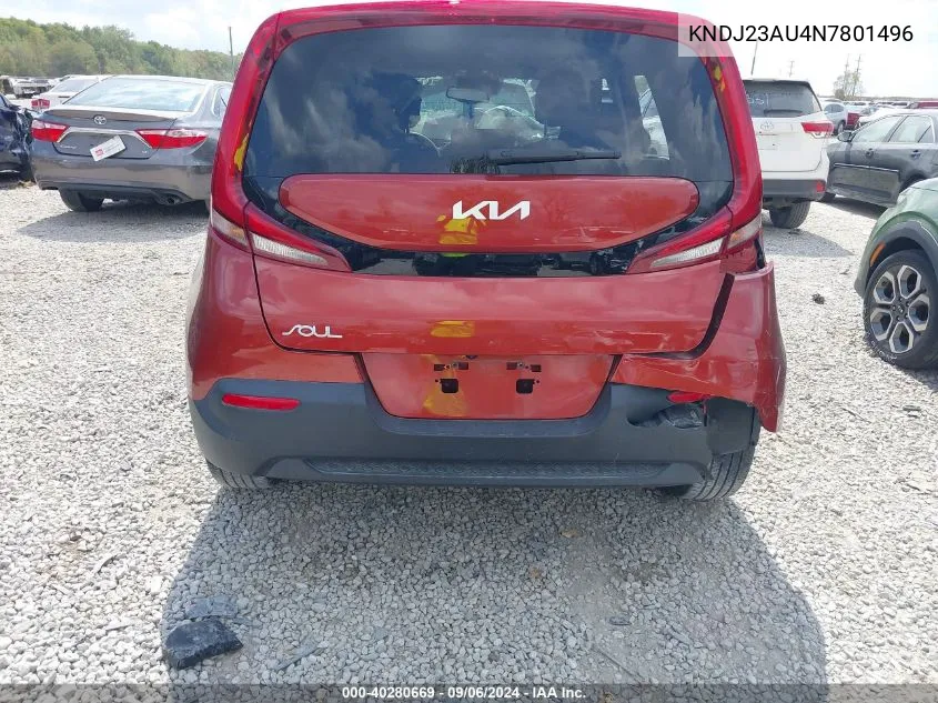 2022 Kia Soul S VIN: KNDJ23AU4N7801496 Lot: 40280669