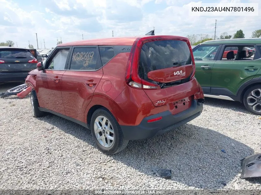 2022 Kia Soul S VIN: KNDJ23AU4N7801496 Lot: 40280669