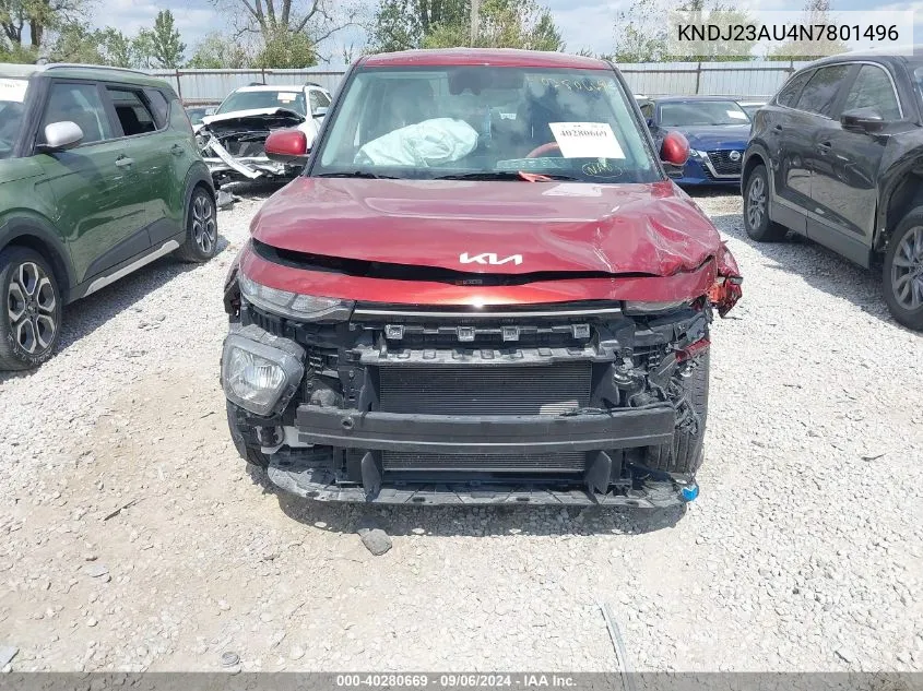 2022 Kia Soul S VIN: KNDJ23AU4N7801496 Lot: 40280669