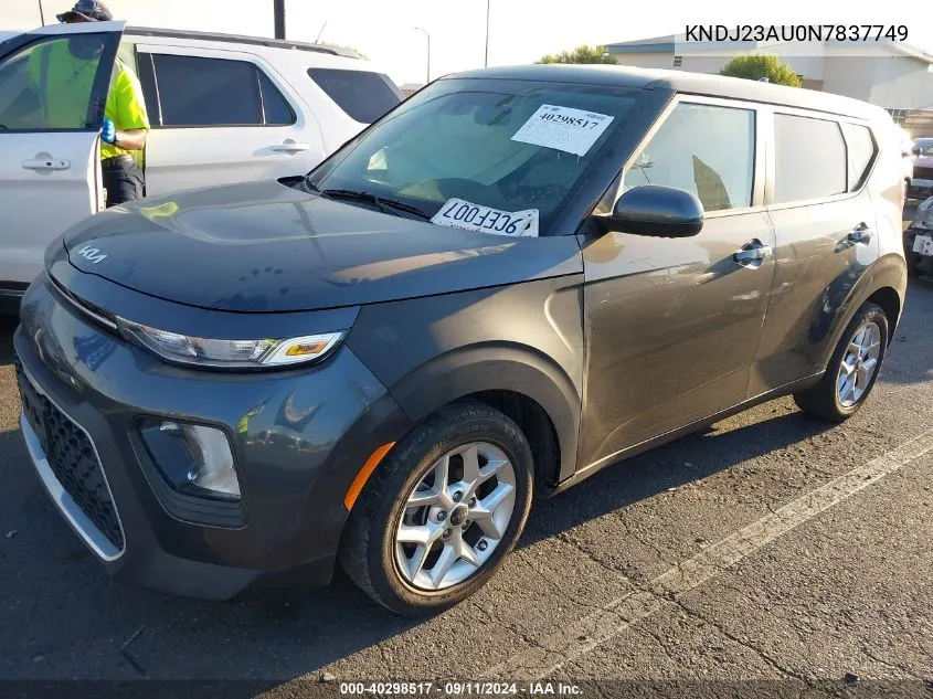 2022 Kia Soul Lx VIN: KNDJ23AU0N7837749 Lot: 40298517