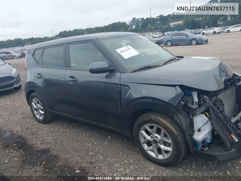 KNDJ23AU3N7837115 2022 Kia Soul Lx