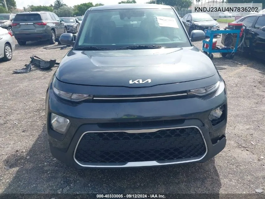 2022 Kia Soul Lx/X Line/S VIN: KNDJ23AU4N7836202 Lot: 40333005