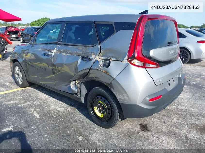 2022 Kia Soul Lx/X Line/S VIN: KNDJ23AU3N7828463 Lot: 40351982