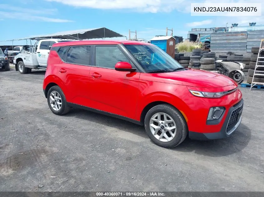 2022 Kia Soul Lx VIN: KNDJ23AU4N7834076 Lot: 40360071