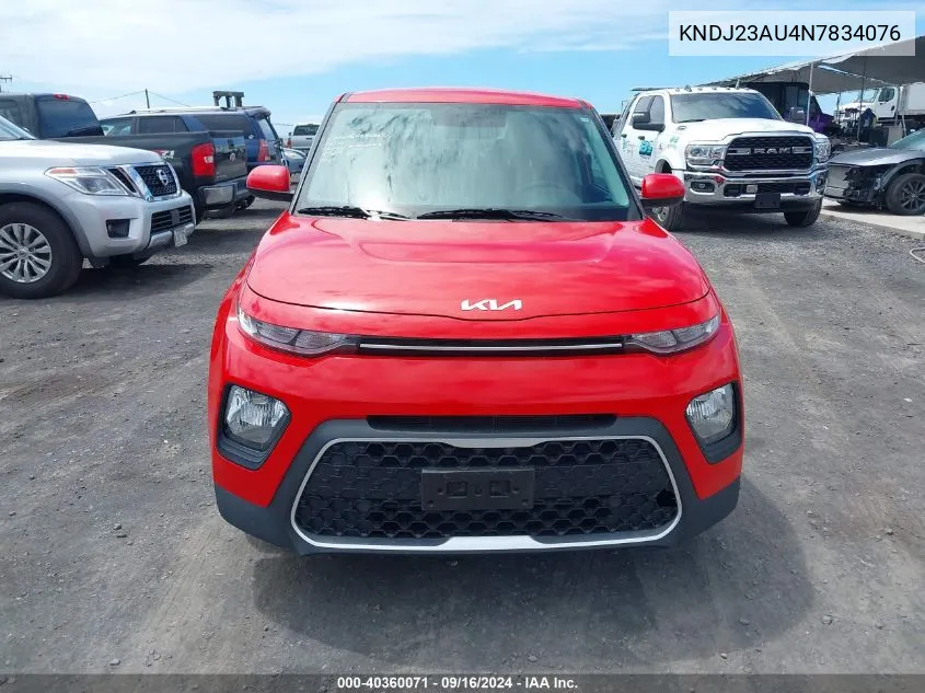 2022 Kia Soul Lx VIN: KNDJ23AU4N7834076 Lot: 40360071