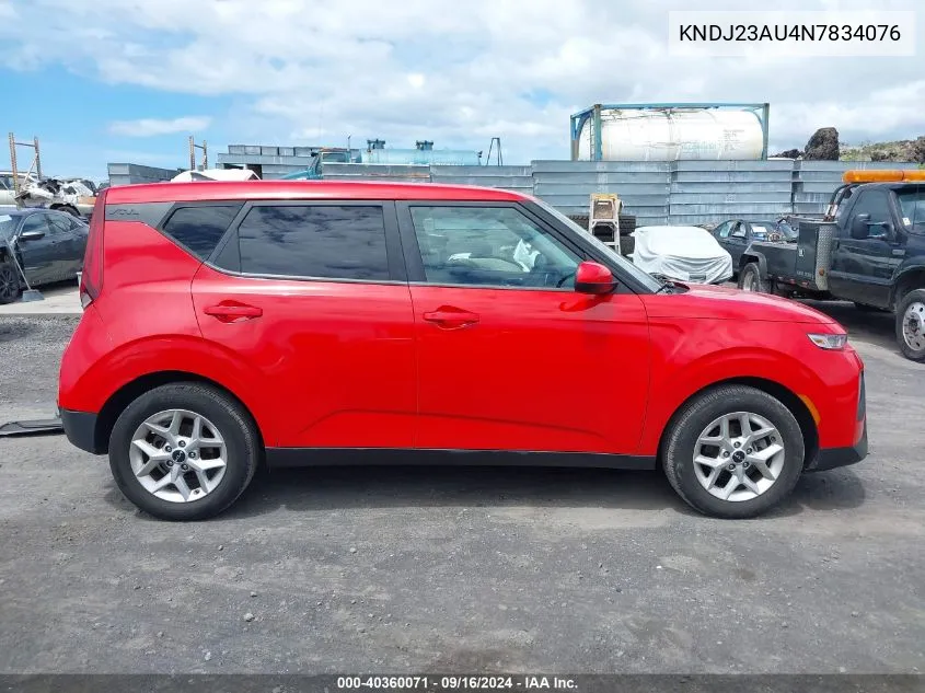 2022 Kia Soul Lx VIN: KNDJ23AU4N7834076 Lot: 40360071