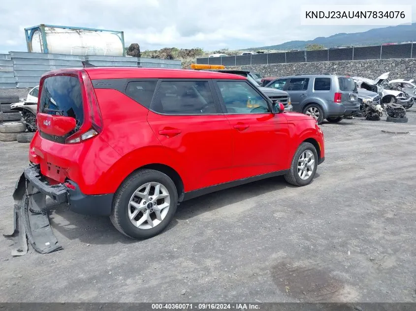 2022 Kia Soul Lx VIN: KNDJ23AU4N7834076 Lot: 40360071