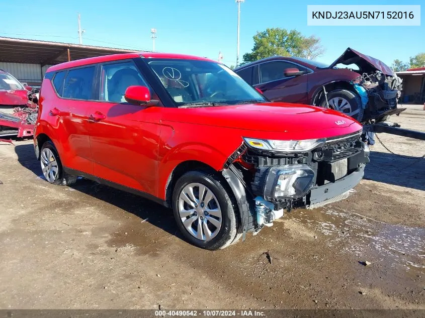 2022 Kia Soul Lx/X Line/S VIN: KNDJ23AU5N7152016 Lot: 40490542