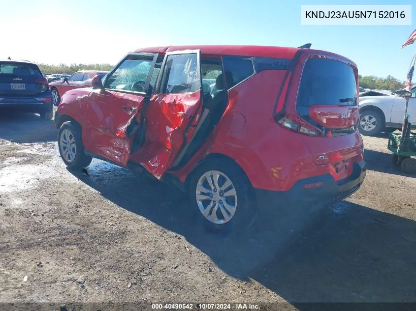 KNDJ23AU5N7152016 2022 Kia Soul Lx/X Line/S