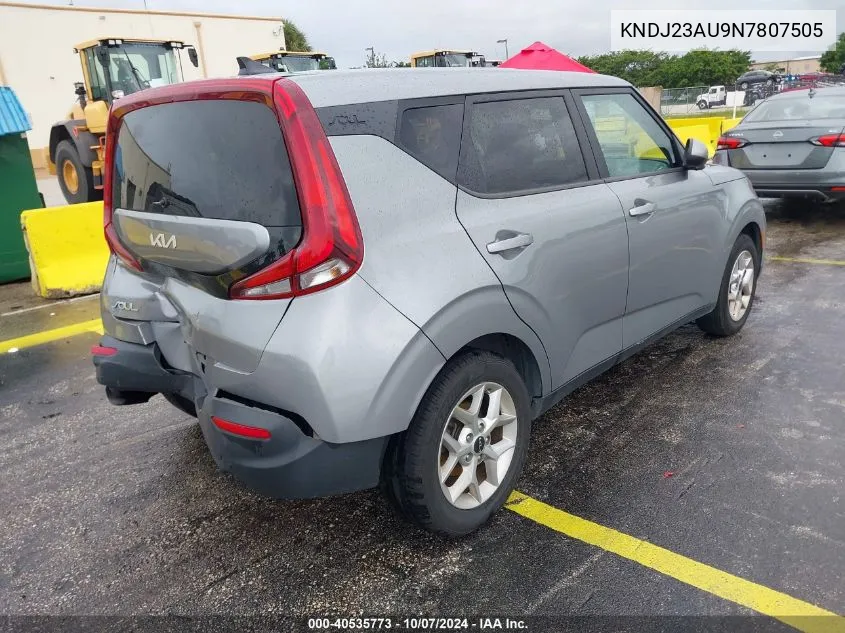 2022 Kia Soul Lx/X Line/S VIN: KNDJ23AU9N7807505 Lot: 40535773