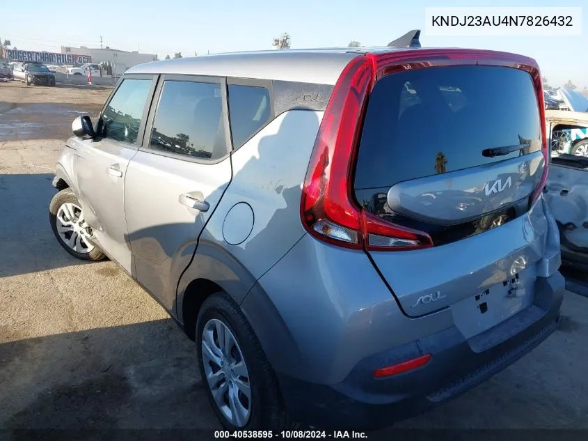 2022 Kia Soul Lx VIN: KNDJ23AU4N7826432 Lot: 40538595