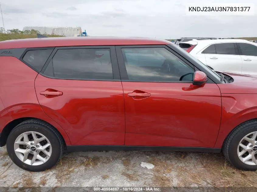 2022 Kia Soul Lx VIN: KNDJ23AU3N7831377 Lot: 40554887