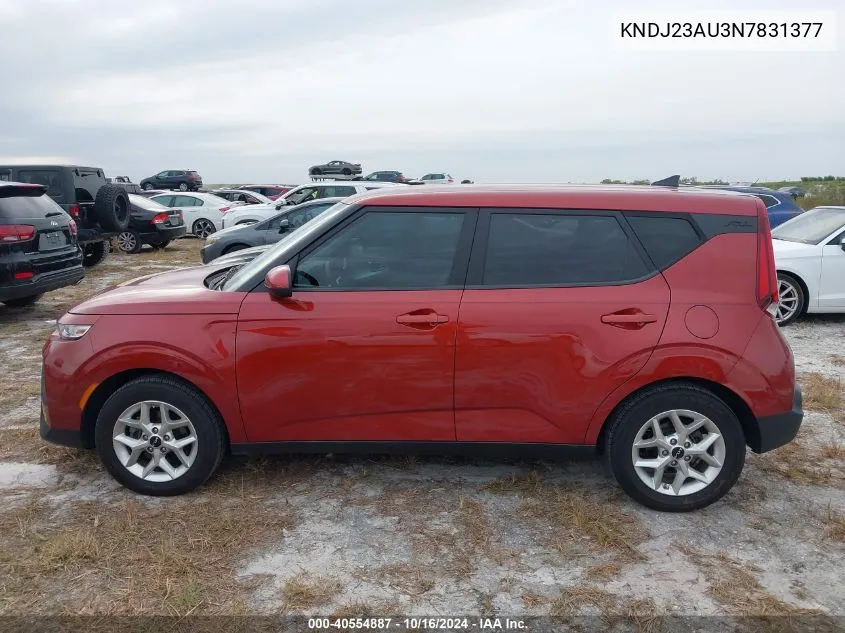 2022 Kia Soul Lx VIN: KNDJ23AU3N7831377 Lot: 40554887