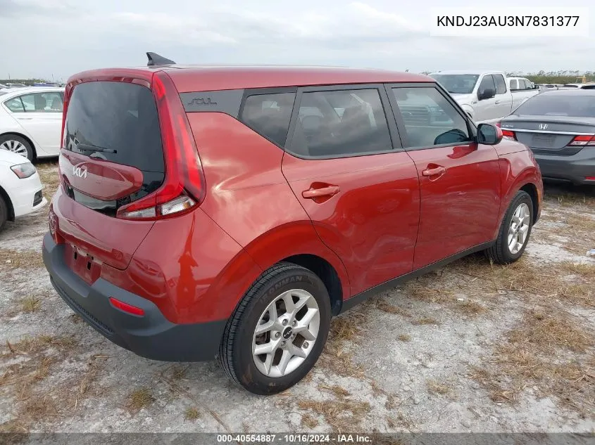 2022 Kia Soul Lx VIN: KNDJ23AU3N7831377 Lot: 40554887