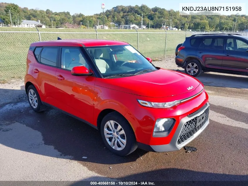 2022 Kia Soul Lx VIN: KNDJ23AU8N7151958 Lot: 40568158