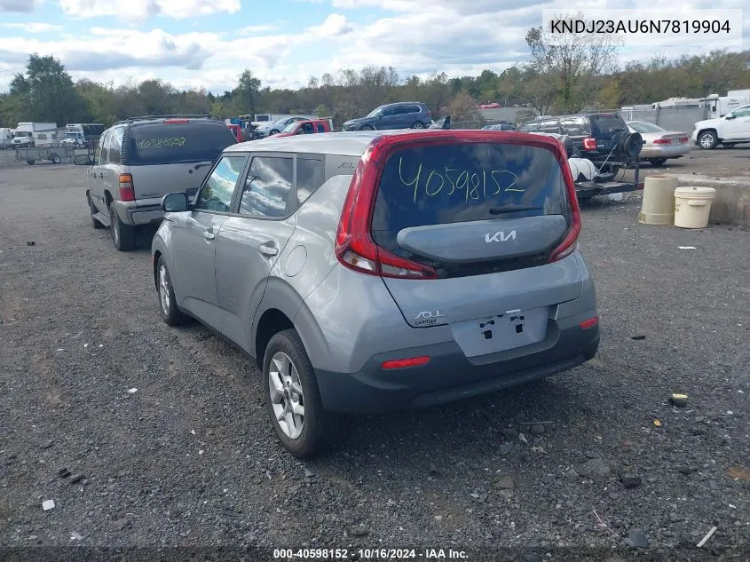 2022 Kia Soul Lx VIN: KNDJ23AU6N7819904 Lot: 40598152