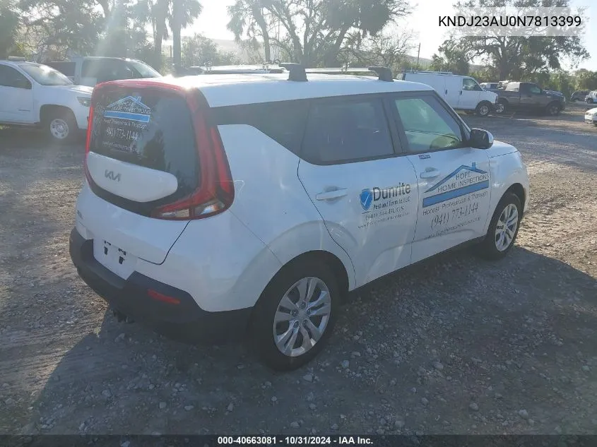 2022 Kia Soul Lx VIN: KNDJ23AU0N7813399 Lot: 40663081