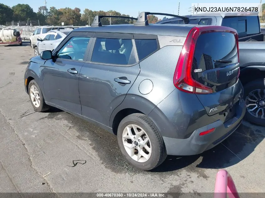 2022 Kia Soul Lx VIN: KNDJ23AU6N7826478 Lot: 40670360