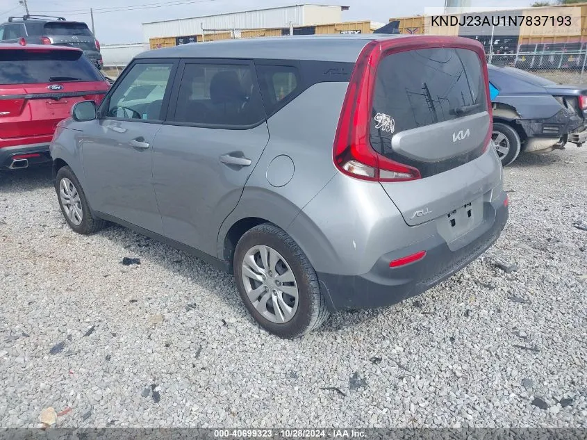 2022 Kia Soul Lx VIN: KNDJ23AU1N7837193 Lot: 40699323