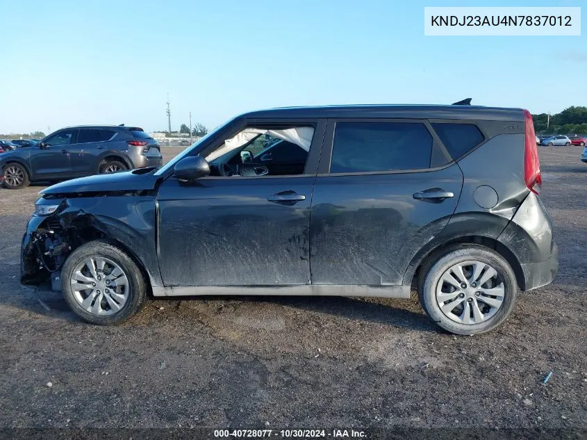 2022 Kia Soul Lx VIN: KNDJ23AU4N7837012 Lot: 40728077