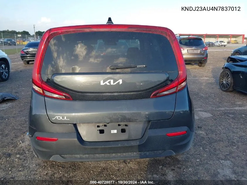 2022 Kia Soul Lx VIN: KNDJ23AU4N7837012 Lot: 40728077