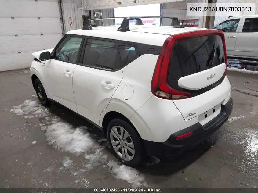 2022 Kia Soul Lx VIN: KNDJ23AU8N7803543 Lot: 40732426