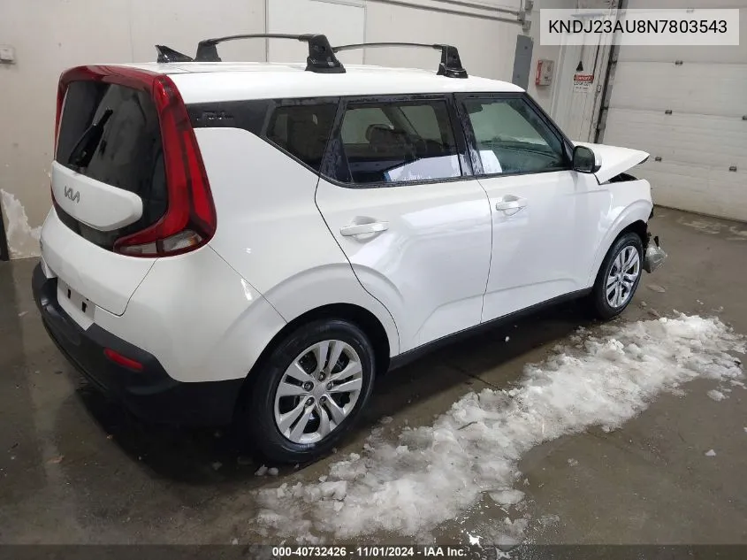 2022 Kia Soul Lx VIN: KNDJ23AU8N7803543 Lot: 40732426