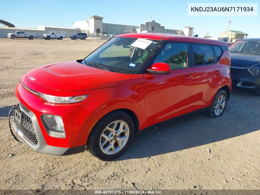 2022 Kia Soul Lx VIN: KNDJ23AU6N7171934 Lot: 40797375