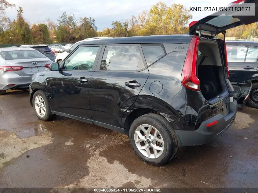 2022 Kia Soul Lx VIN: KNDJ23AU5N7183671 Lot: 40805324