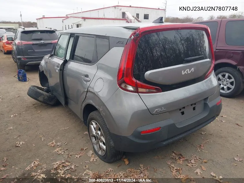 2022 Kia Soul Lx VIN: KNDJ23AU2N7807748 Lot: 40823513