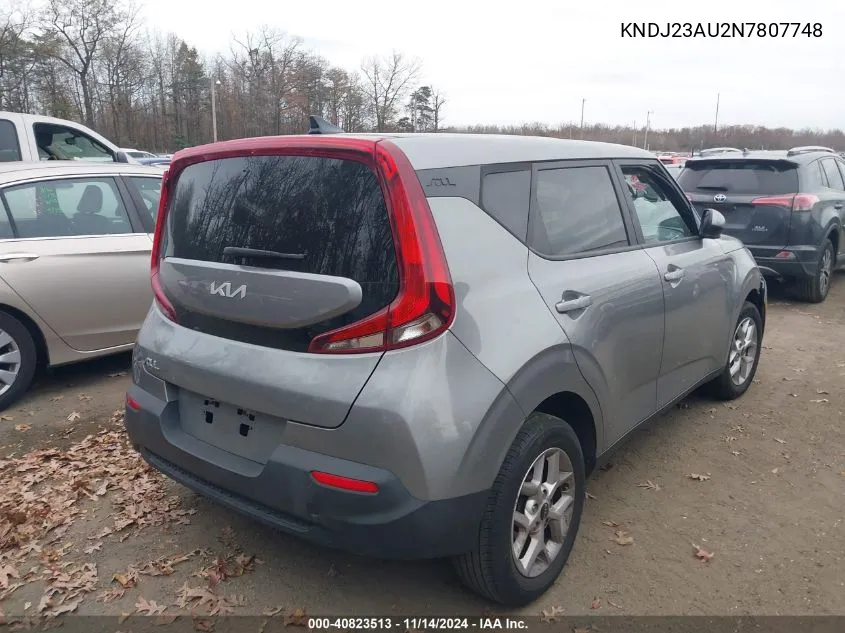 2022 Kia Soul Lx VIN: KNDJ23AU2N7807748 Lot: 40823513