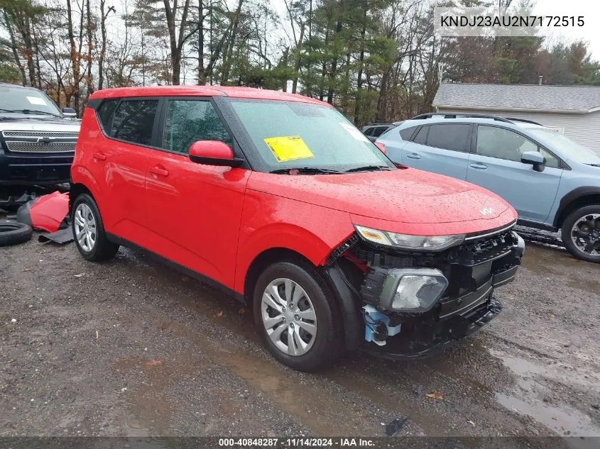 2022 Kia Soul Lx VIN: KNDJ23AU2N7172515 Lot: 40848287