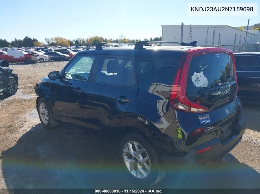 2022 Kia Soul Lx VIN: KNDJ23AU2N7159098 Lot: 40883016