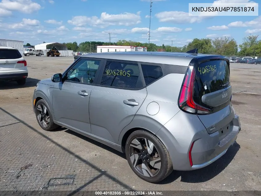 2023 Kia Soul Gt-Line VIN: KNDJ53AU4P7851874 Lot: 40182805