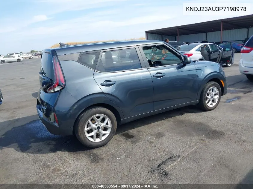 2023 Kia Soul Lx VIN: KNDJ23AU3P7198978 Lot: 40363554