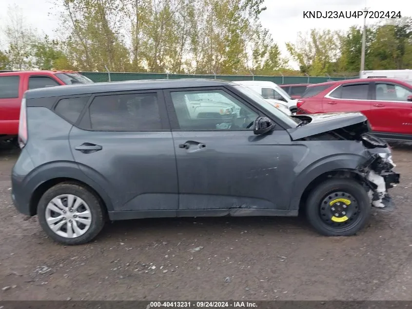 2023 Kia Soul Lx VIN: KNDJ23AU4P7202424 Lot: 40413231