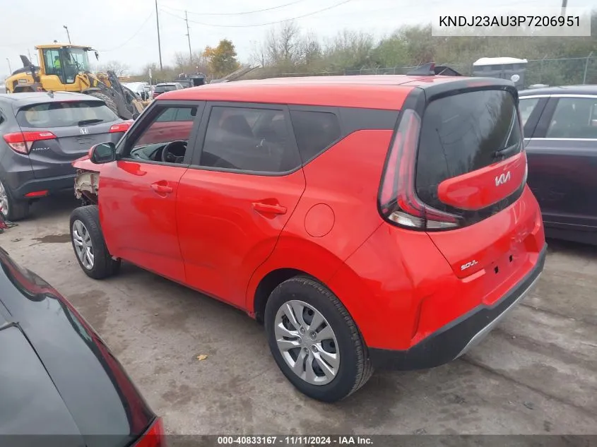 2023 Kia Soul Lx VIN: KNDJ23AU3P7206951 Lot: 40833167