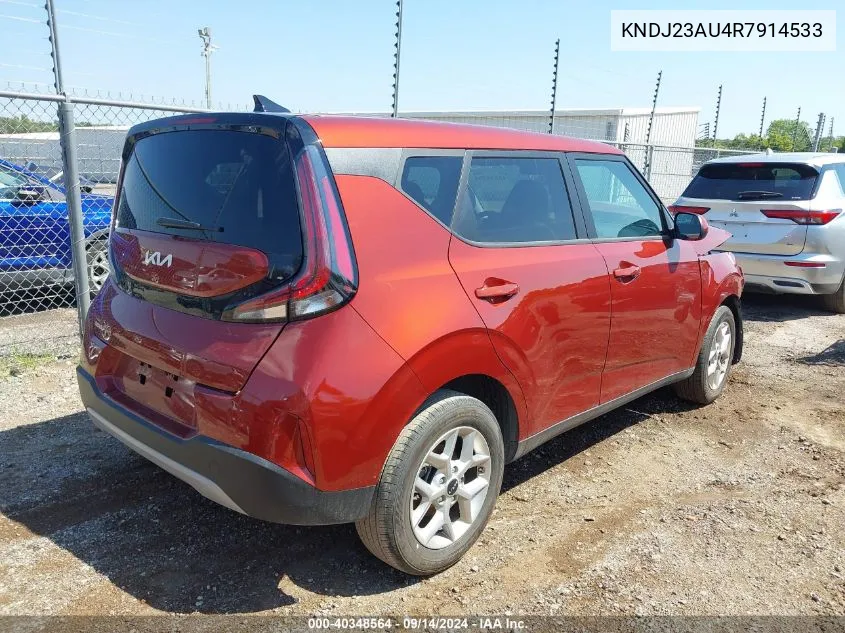 2024 Kia Soul Lx VIN: KNDJ23AU4R7914533 Lot: 40348564