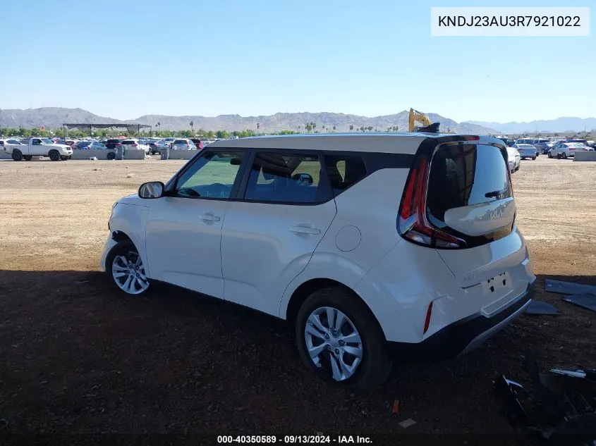 2024 Kia Soul Lx VIN: KNDJ23AU3R7921022 Lot: 40350589