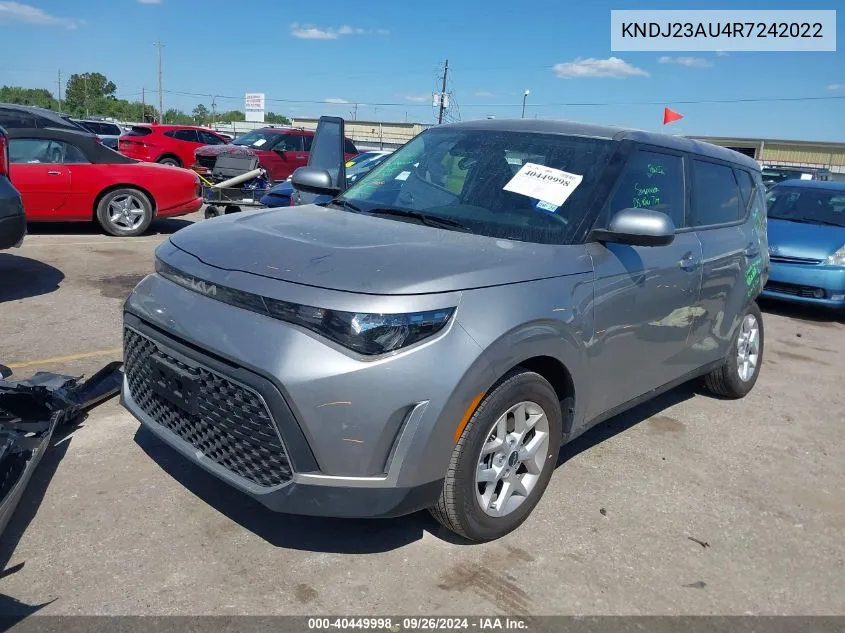 2024 Kia Soul Lx/S VIN: KNDJ23AU4R7242022 Lot: 40449998