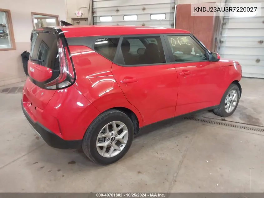 2024 Kia Soul S VIN: KNDJ23AU3R7220027 Lot: 40701802