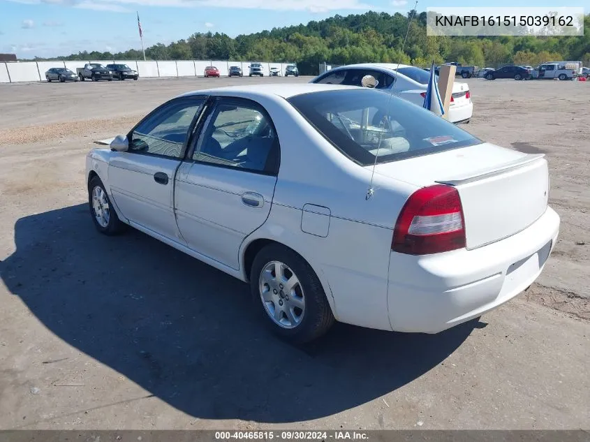 2001 Kia Spectra Gs/Gsx VIN: KNAFB161515039162 Lot: 40465815