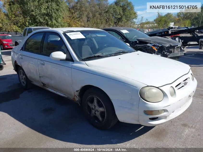 2001 Kia Spectra Gs/Gsx VIN: KNAFB161215014705 Lot: 40590824