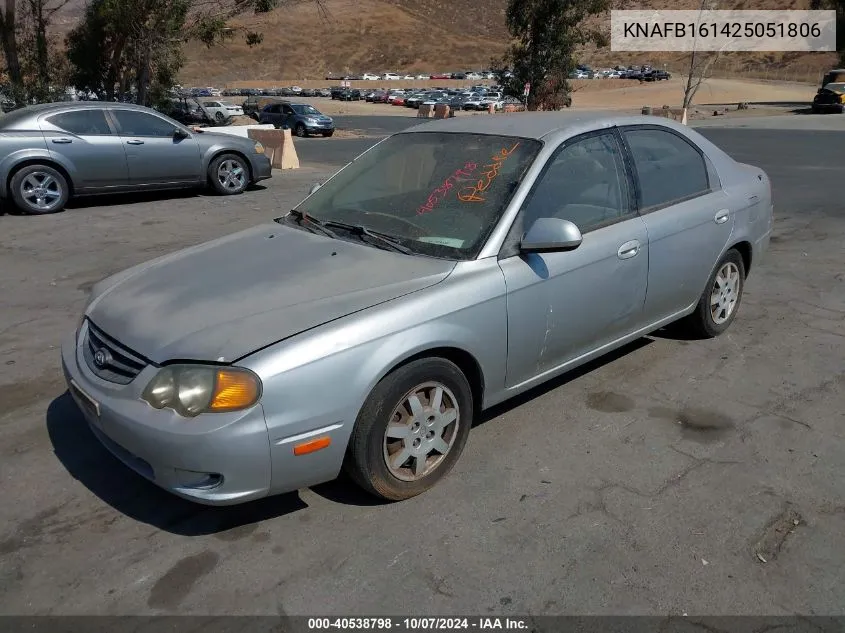 2002 Kia Spectra Gs/Gsx VIN: KNAFB161425051806 Lot: 40538798