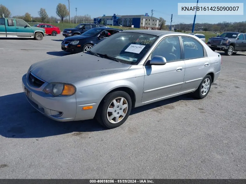 2002 Kia Spectra Gs/Gsx VIN: KNAFB161425090007 Lot: 40815186