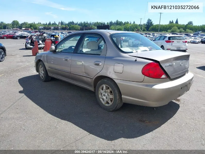 2003 Kia Spectra Ls VIN: KNAFB121035272066 Lot: 39424317