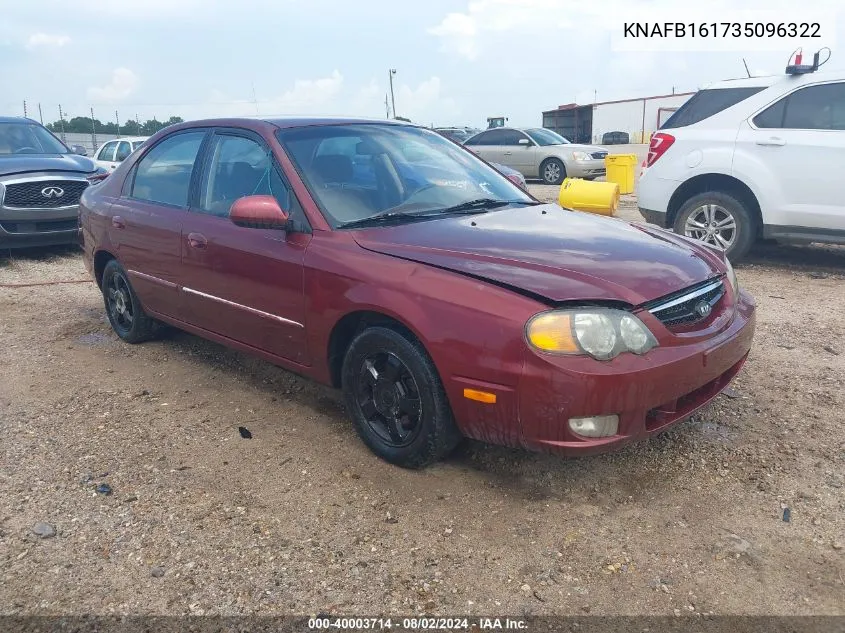 2003 Kia Spectra Gs/Gsx VIN: KNAFB161735096322 Lot: 40003714